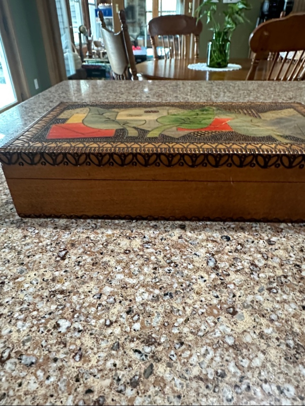Handcrafted Wood Decorative Box with Colorful Inlay - Picture 8 of 15